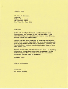 Letter from Mark H. McCormack Fred C. Danneman
