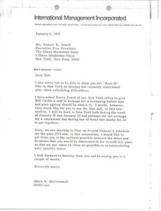 Letter from Mark H. McCormack to Robert K. Schell