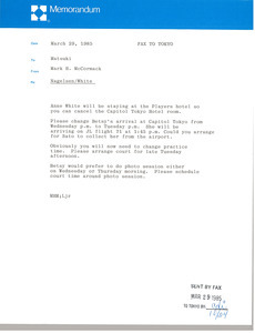 Memorandum from Mark H. McCormack to Matsuki