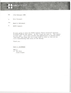 Memorandum from Mark H. McCormack to Eric Drossart