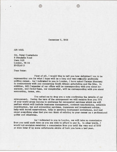 Letter from Mark H. McCormack to Peter Oosterhuis