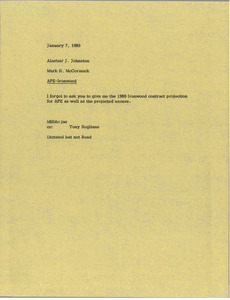 Memorandum from Mark H. McCormack to Alastair J. Johnston