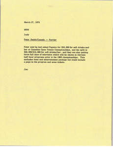 Memorandum from Judy A. Chilcote to Mark H. McCormack