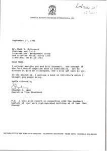 Letter from Stephen S. Lash to Mark H. McCormack