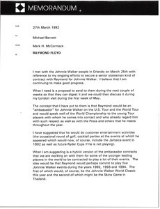 Memorandum from Mark H. McCormack to Michael Barnett