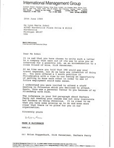 Letter from Mark H. McCormack to Lynn Marie Sobol