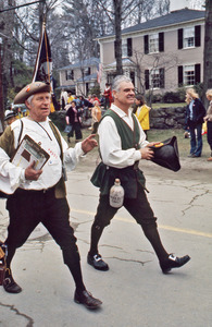 Two men marching in a parade at the Bicentennial Commemoration