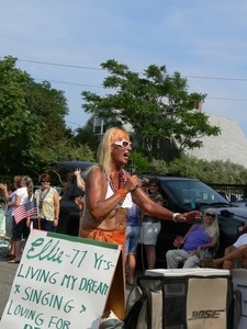 Parade marchers singing : Provincetown Carnival parade
