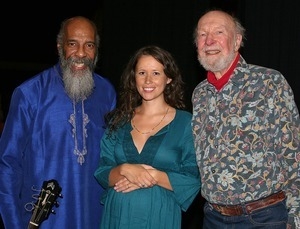 Richie Havens, Sarah Lee Guthrie, and Pete Seeger (from left) at the Clearwater Festival