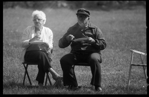 Rose and Joseph Oliveira, Westport, enjoy the sun and conversation