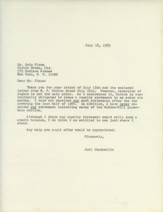 Letter from Judi Chamberlin to Eric Flaum