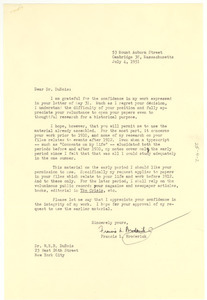 Letter from Francis L. Broderick to W. E. B. Du Bois
