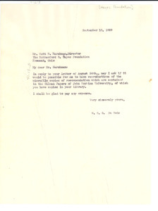 Letter from W. E. B. Du Bois to Rutherford B. Hayes Foundation