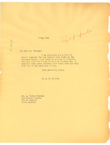 Letter from W. E. B. Du Bois to A. Gaviao Gonzaga