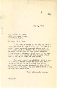 Letter from W. E. B. Du Bois to Harry H. Pace