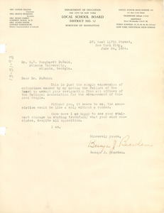 Letter from Bessye J. Bearden to W. E. B. Du Bois