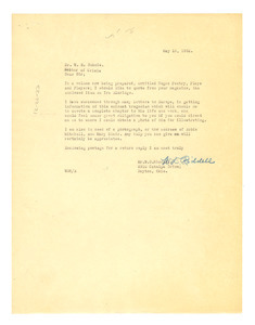 Letter from W. D. Riddle to W. E. B. Du Bois