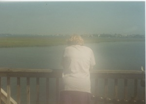 Rae Unzicker staring out at water