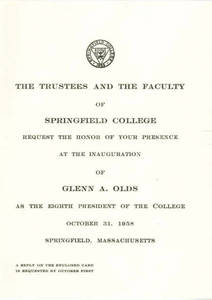 Olds Inauguration Invitation (October 1958)