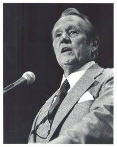 Art Linkletter at dedication of Springfield College's PE Complex (1981)