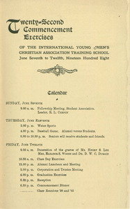 Springfield College Commencement Program (1908)