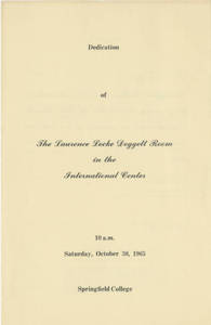 Dedication of the Laurence Locke Doggett Room, Oct. 30, 1965