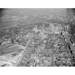 Copley Square and the area, Prudential Center site, left, Boston, MA