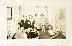 Manny Dias, with friends, at a party