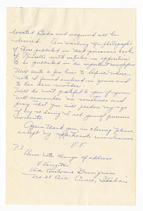 English translation of letter from Vincenzina Vanzetti to Tom O'Connor, February 7, 1963