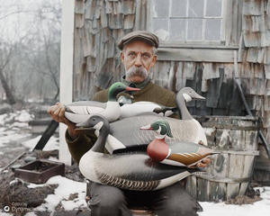 Joseph Whiting Lincoln with decoys