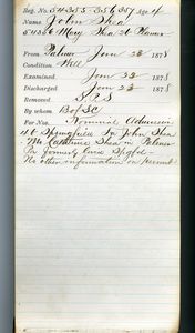 Tewksbury Almshouse Intake Record: Shea, Mary