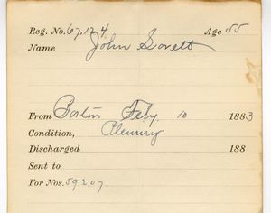 Tewksbury Almshouse Intake Record: Lovett, John