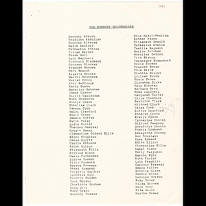 List of Roxbury Goldenaires 1991