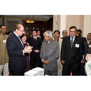 President Aoun speaking to Dr. A. P. J. Abdul Kalam at a small reception