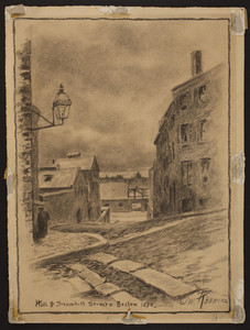 Hull and Snowhill Streets, Boston, 1890