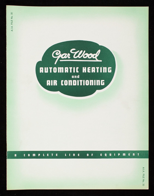 Automatic heating and air conditioning equipment, Gar Wood Industries, Inc., Air Conditioning Division, Detroit, Michigan