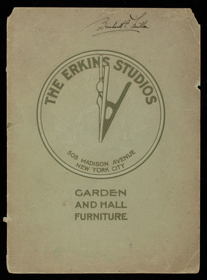 Garden and hall furniture, The Erkins Company, 305 Madison Avenue, New York, New York