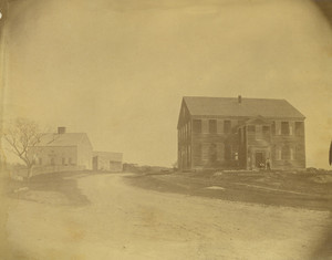 Exterior view of Rocky Hill Meeting House and Parsonage, Amesbury, Mass.