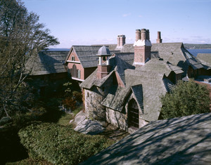 Exterior view of roofs and chimneys from above, Beauport, Sleeper-McCann House, Gloucester, Mass.