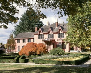 View of exterior in the fall, Roseland Cottage, Woodstock, Conn.