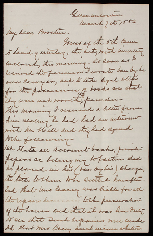 Admiral Silas Casey to Thomas Lincoln Casey, March 7, 1882