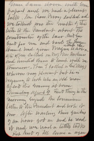 Thomas Lincoln Casey Notebook, February 1890-May 1891, 58, Green came down with [illegible]