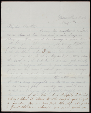Thomas Lincoln Casey, Jr. to Emma Weir Casey, August 1, 1880