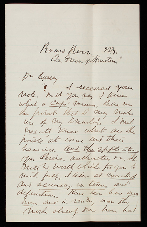 [Henry] J. Hunt to Thomas Lincoln Casey, July 1871