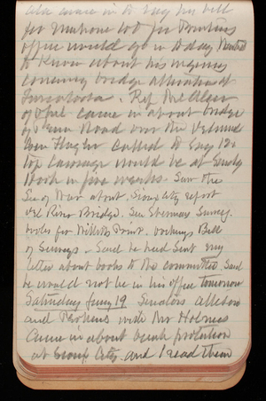 Thomas Lincoln Casey Notebook, November 1894-March 1895, 086, Ala came in to pay his bill
