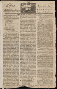 The Boston-Gazette, and Country Journal, 11 September 1769
