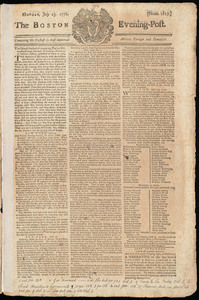 The Boston Evening-Post, 23 July 1770 (includes supplement)