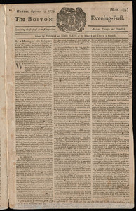 The Boston Evening-Post, 19 September 1774 (includes supplement)