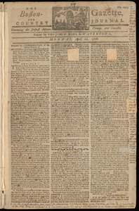 The Boston-Gazette, and Country Journal, 25 April 1776