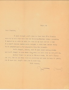 Letter from Janet Jones to Charles L. Whipple